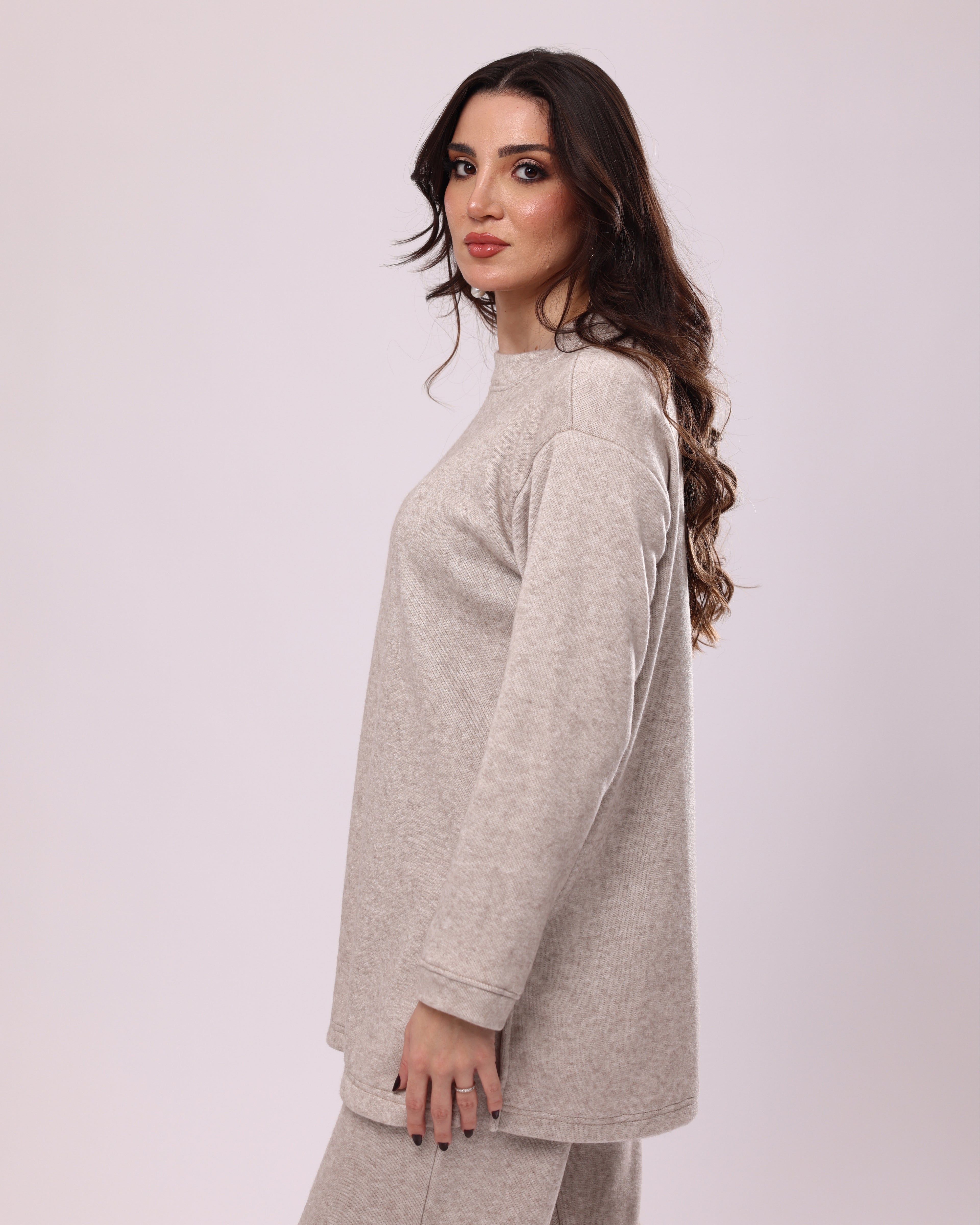 Beige Knit Five-Piece Set