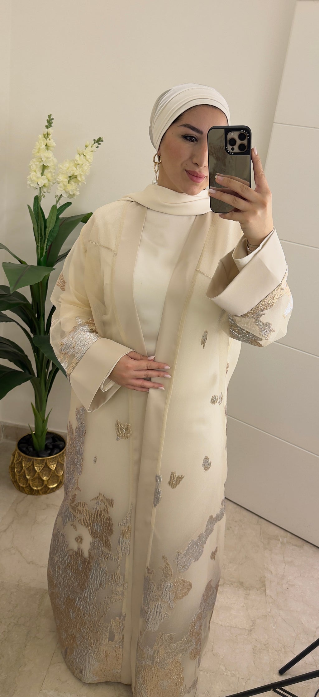 Brocade Sheer Abaya