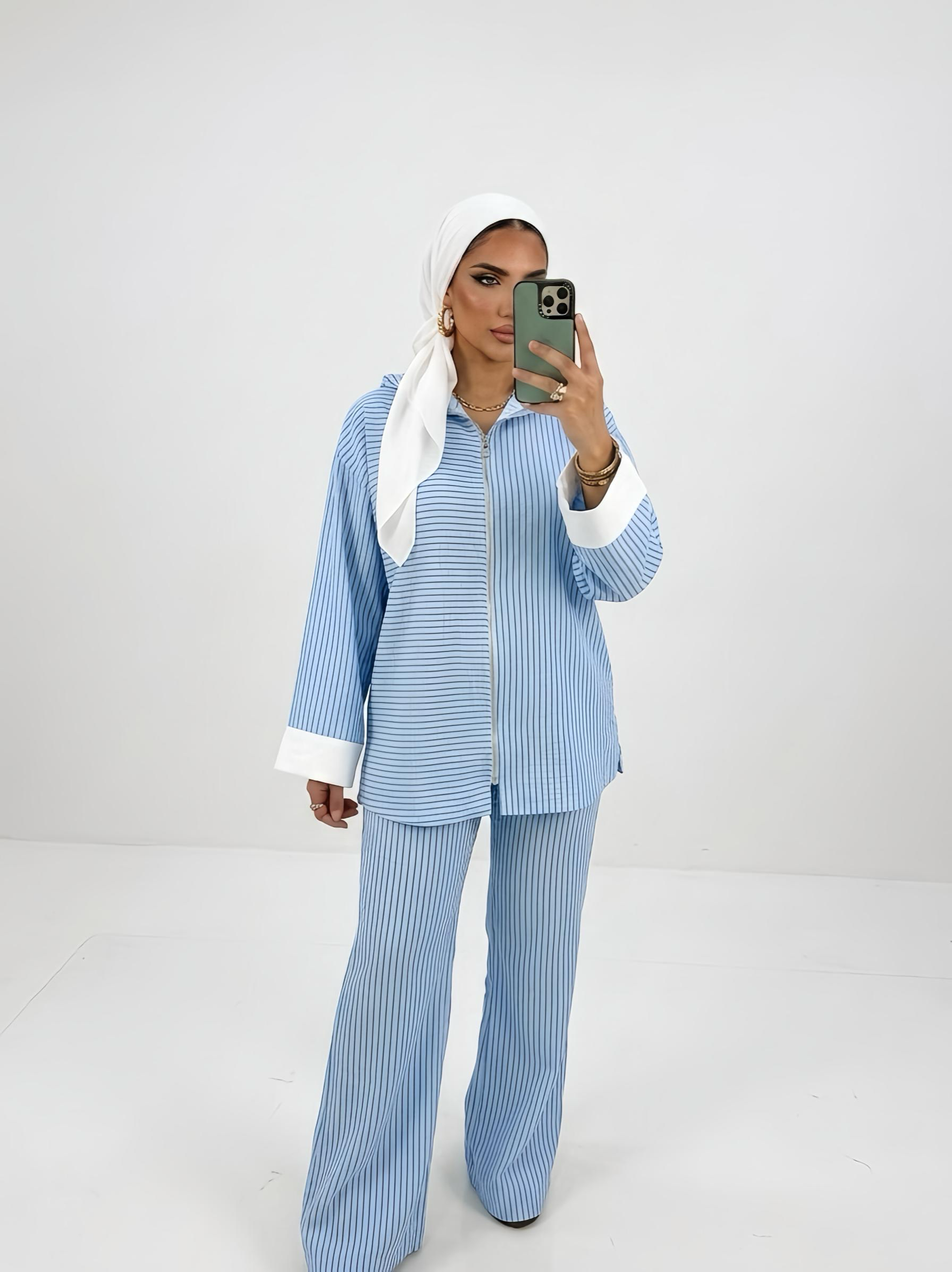 The Stripe Set in Sky Blue