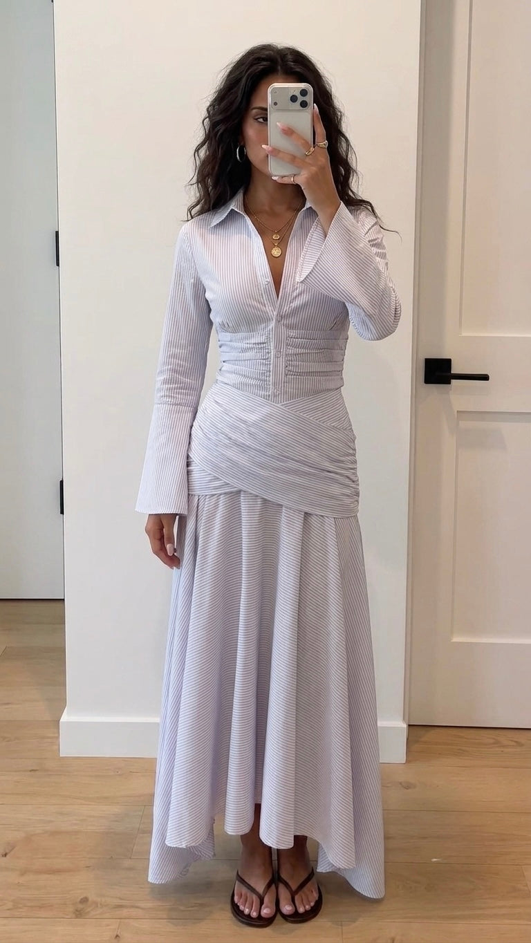 Liana Set in Striped Lilac