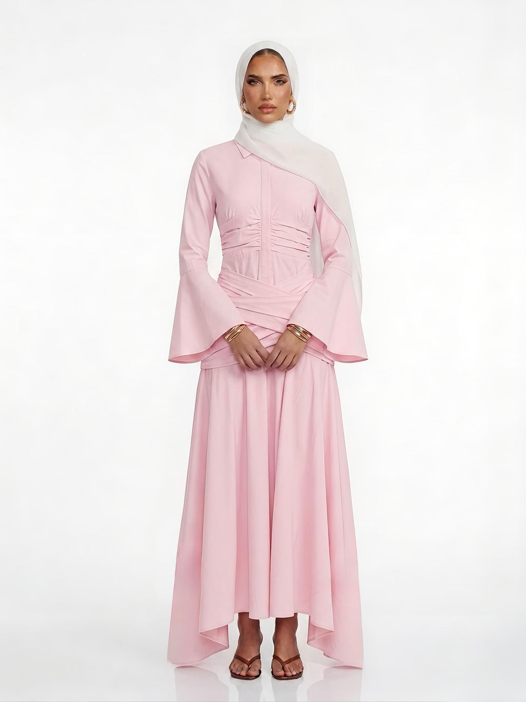 Liana Skirt Set in Pastel Pink