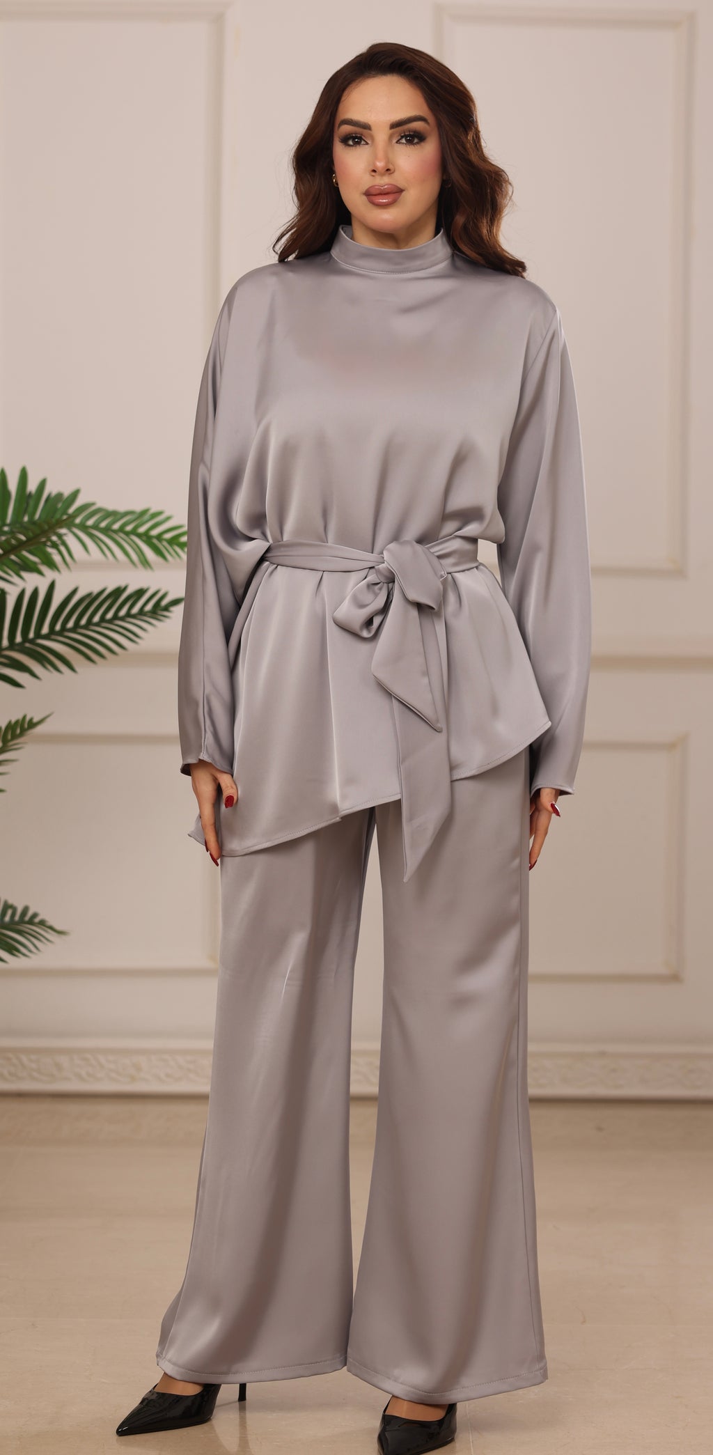 Set Asymmetry Two-Piece Set in Grey